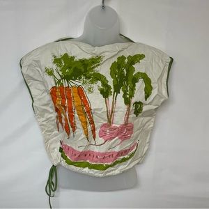 Vera Neumann vintage Vegetable & Watermelon print Crop Top